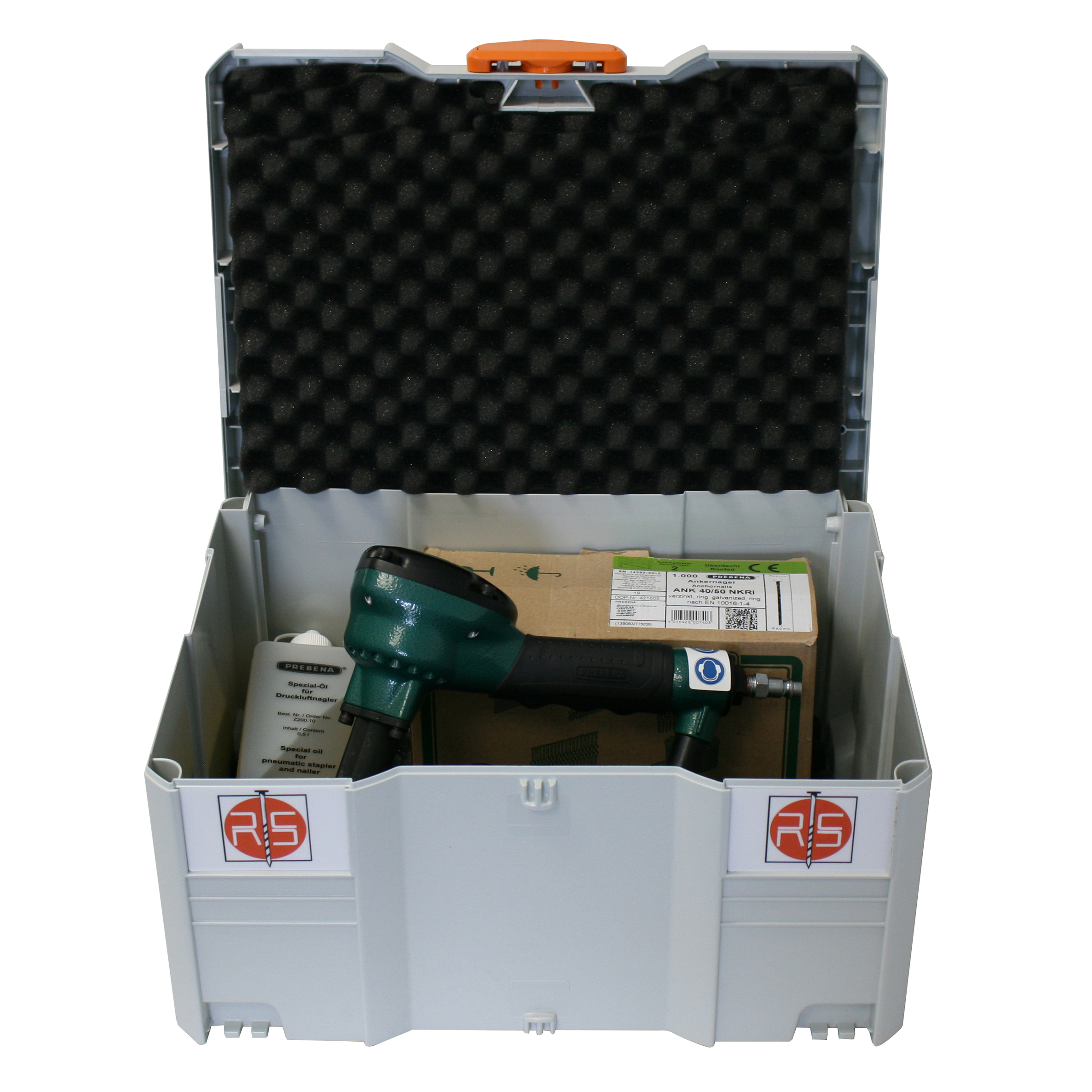 Systainer Box Nr. 17 - PREBENA ST2-ANK50, Nägel ANK40/50NKRI, Öl & Schutzbrille