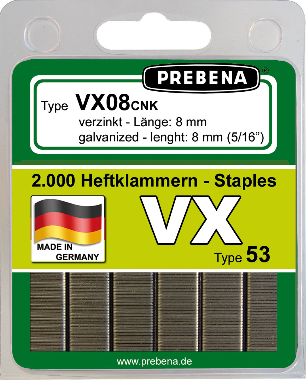 VX12CST-B Heftklammern im Blister verzinkt Stahlqualität
