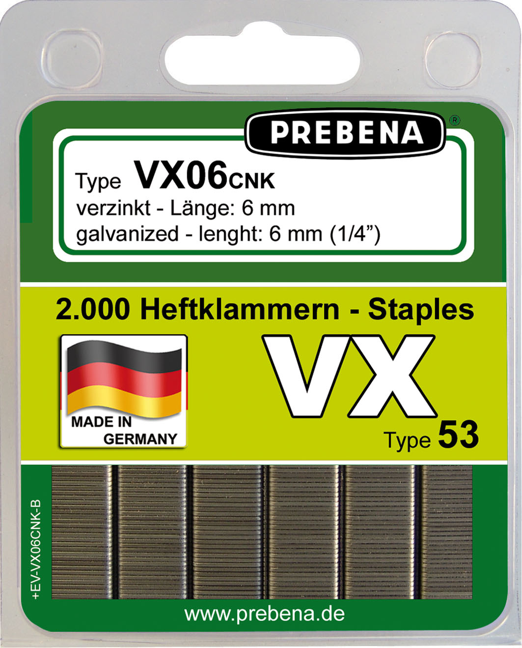 VX06CNK-B Heftklammern verzinkt