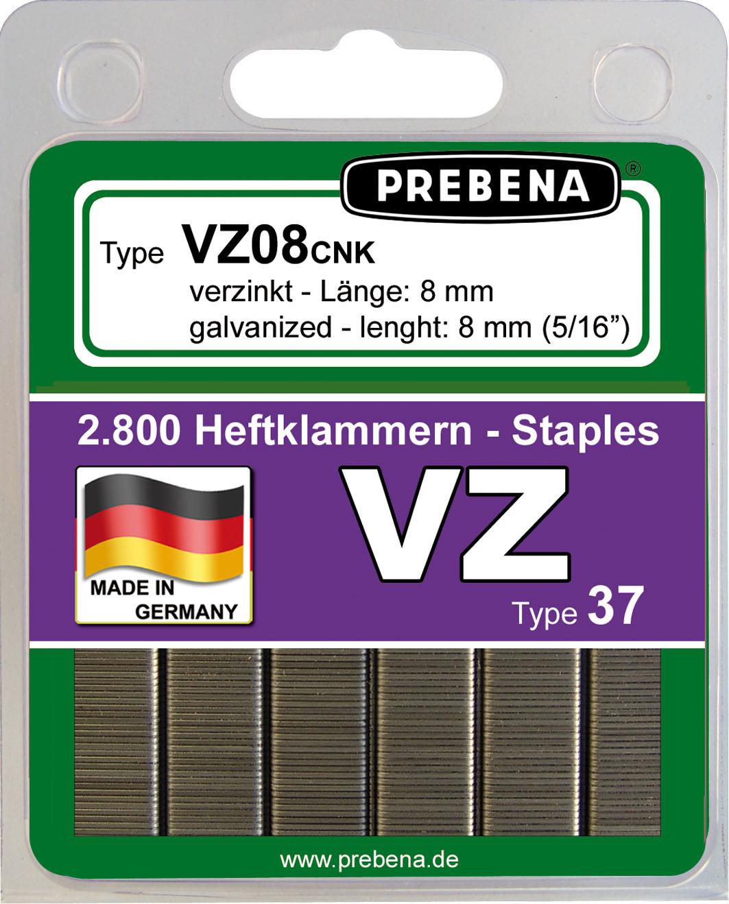 VZ10CNK-B Heftklammern im Blister verzinkt