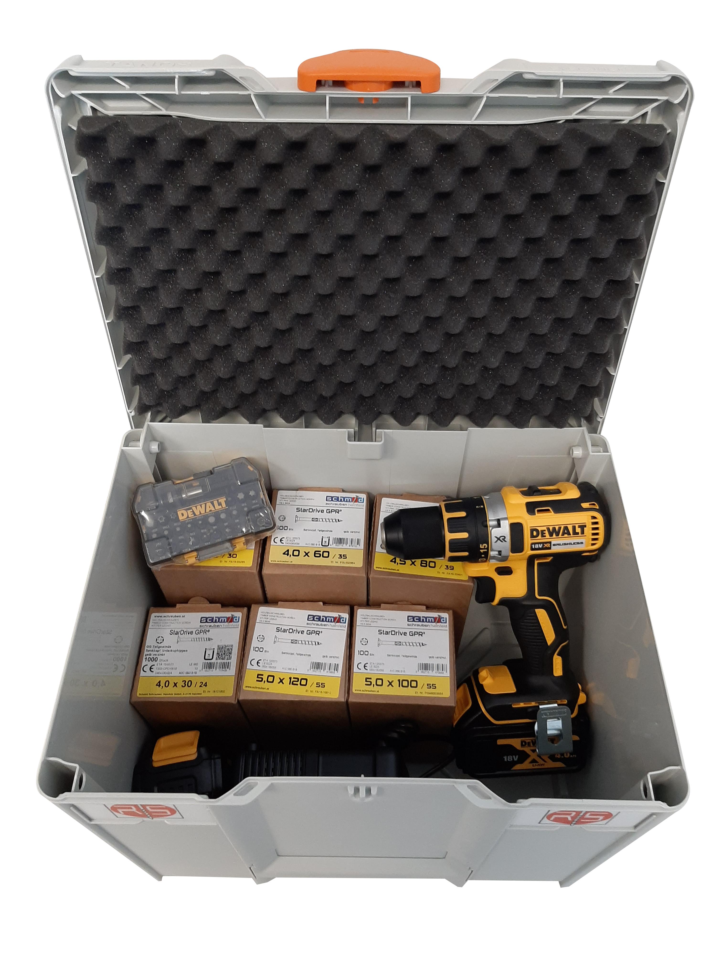 Systainer Box 36 - Systainer-Koffer mit DEWALT Akku-Schlagschrauber und STARDRIVE GPR Schrauben